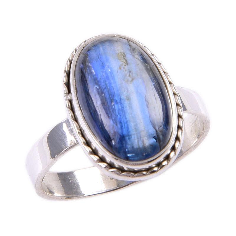 Natural Kyanite Gemstone Handmade 925 Solid Sterling Silver Gift Ring S.7 T8p88