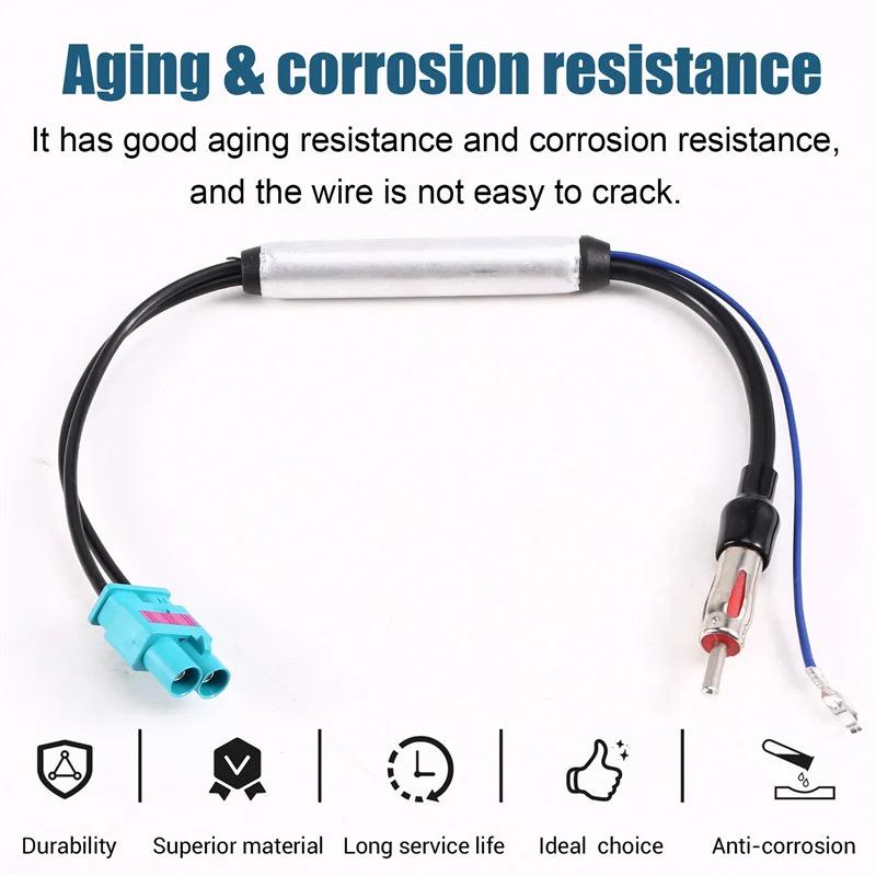 Dual Head Car Radio Antenna Connection Cable with Amplifier