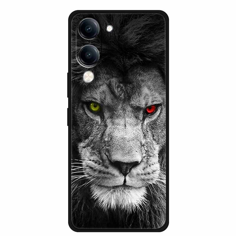 For Vivo iQOO Z10 Lite Case Silicone Black TPU Funda Back Cover for iQOO Z10 Lite 5G I2409 Soft Case Animal Coque IQOOZ10 Lite