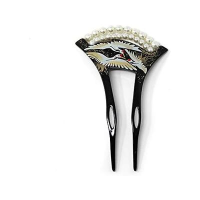 Kanzashi Hair Stick for Japanese Traditional Wear - Elegant Pearl and Crane Design for Weddings, Coming-of-Age Ceremonies, Graduations, Kimono,