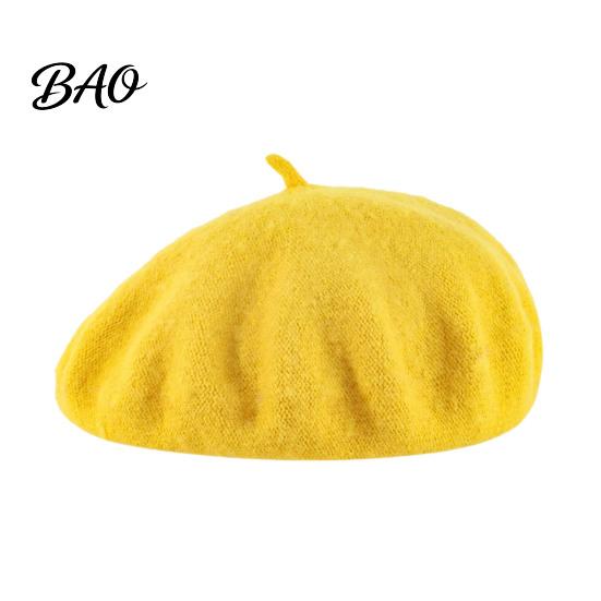 Stylish Travel Headgear Women Wool Beret Hat, Elegant Classic Solid Color Winter French Style Hat Cap, Soft Breathable Blend Headwear for Ladies