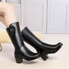 2024 Non-slip Thick Snow Boots Women Autumn Plus Velvet Cotton Black Boots Winter Mid-Calf  Mid-tube Shoes for Women Size 41 42