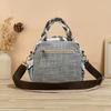 Ethnic Style Handmade Flower Canvas Women'S Small Tote Bag 2025 Summer Shopping Crossbody Shoulder Bags Casual Retro Female Handbag