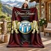 FC Zurich Custom Name Flannel Blanket Personalized Soft Warm Plush Throw Blanket Customized Gift for Family Friends