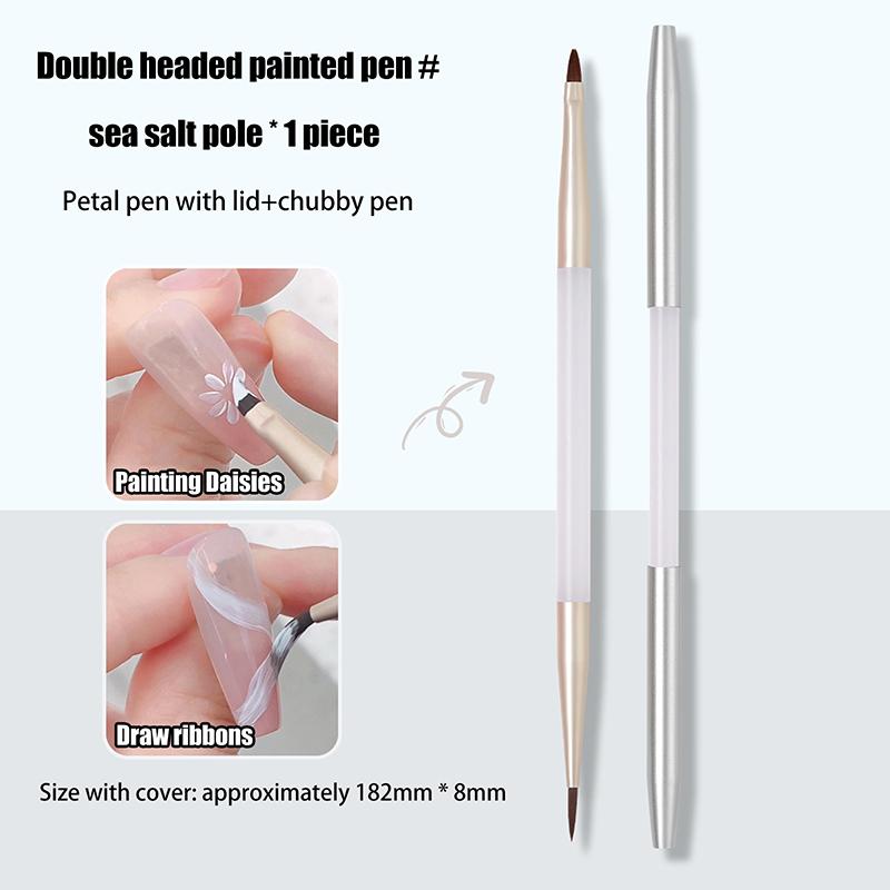 Double Headed Diy Painting Brushes For Nail Art Design Witn Pen Cover Uv Gel Drawing Brush Triangle Pen Manicure Tool