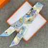 POBING Fashion Print 18m/m Twill Silk Scarves Women Luxury Brand Scarf Bag Ribbons Tie Head Scarf Small Long Skinny Scarf 86*5CM