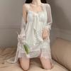 Lace Nightgown Summer Fun Temptation Suspender Nightdress Fairy Style Loungewear with Chest Pad Pajama Set