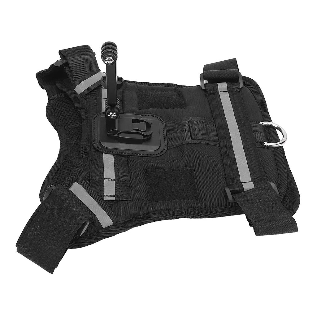 Dog Harness Mount for Action Camera Nylon Chest and Back Fixation Pet Harness Camera Mount Vest for Large Medium and