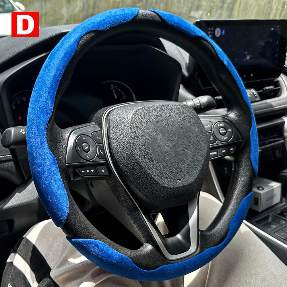 Suede Universal Car Steering Wheel Booster Cover Non-Slip Auto Interior Steer Protector Decoration Accessories Winter Keep Warm