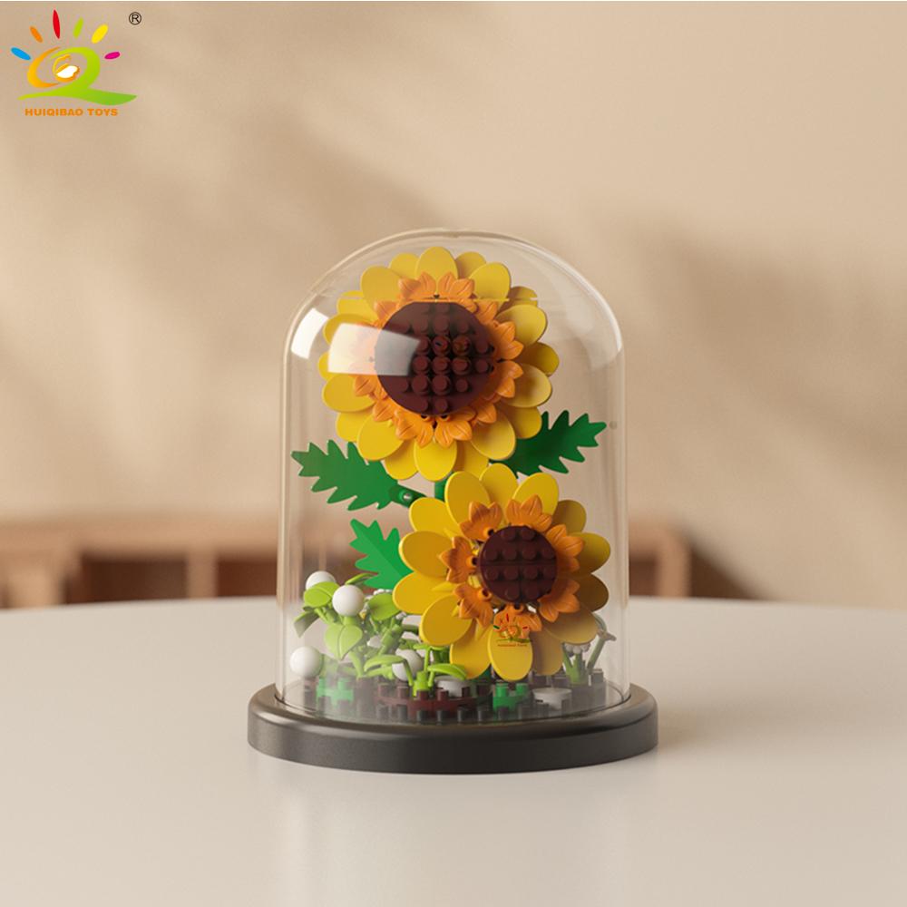 Moc Ewiges Blumenstrauß Displaybox Mikro-Baustein Blumenmodell DIY Haushalt Tischpflanze Dekoration Ziegel Spielzeug für Kinder