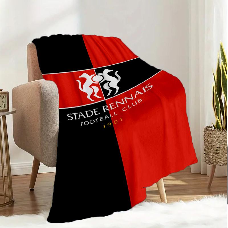Stade Football Club Crest Blanket Lightweight Ideal Bedding Blanket Perfect for Travel, Camping, Living Rooms, Offices, Sofas, Fan Christmas Gift