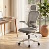 Office Chair Ergonomic Desk Chair with Flip-Up Armrests, Adjustable Lumbar Support Gray