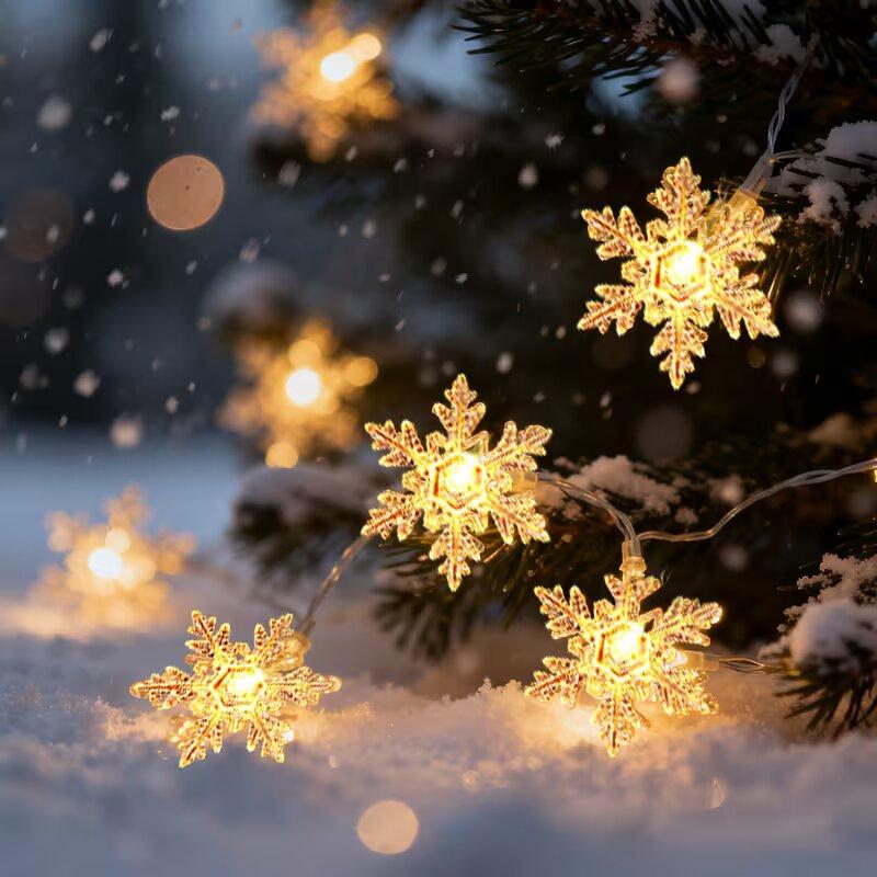 Xiaomi Christmas Snowflake LED String Lights Battery Operated Fairy Lights Xmas Tree Wedding Party Garland Holiday Decoration Lighting