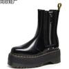 Martin boots Chelsea boots Damen Plateau Motorradstiefel Damen Britische Leder Kurzstiefel Muffin