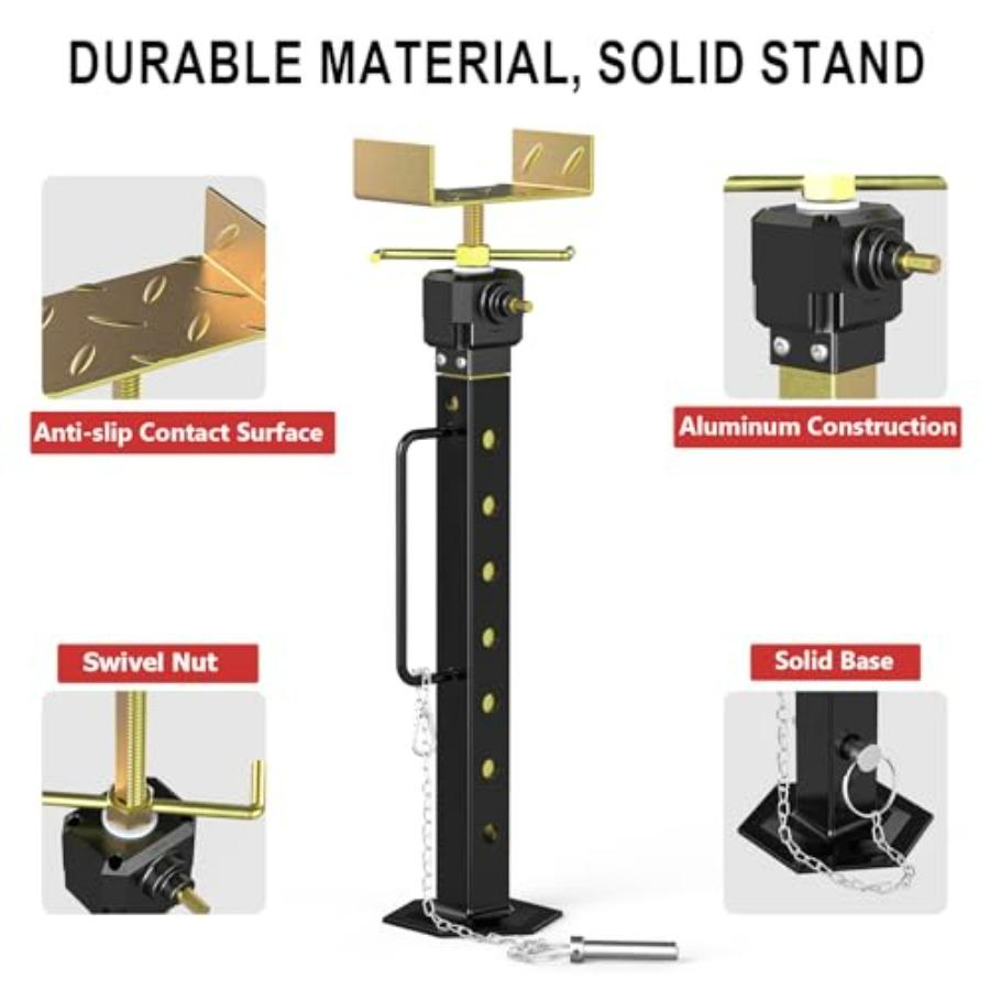 Heavy Duty RV Slide Out Supports Jacks 16.7 to 36 Adjustable with Drill Adjust Aluminum Gear Box Travel Trailer Stabilizer Jack