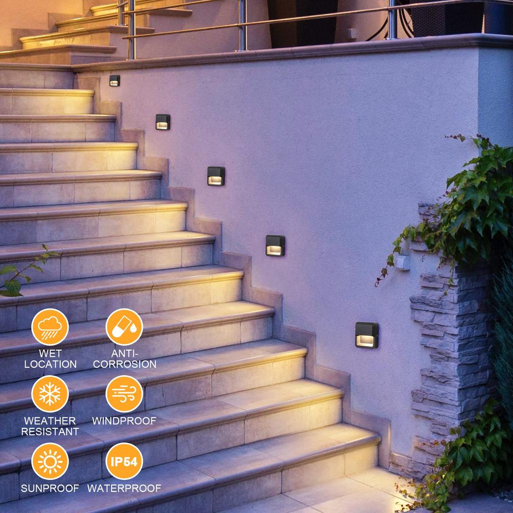 WAYEE Bracket Staircase Wall Entryway Porch Gate Post Entryway Lighting for Indoor and Outdoor Waterproof and Outdoor Wall LED 3W Warm Nordic IP54