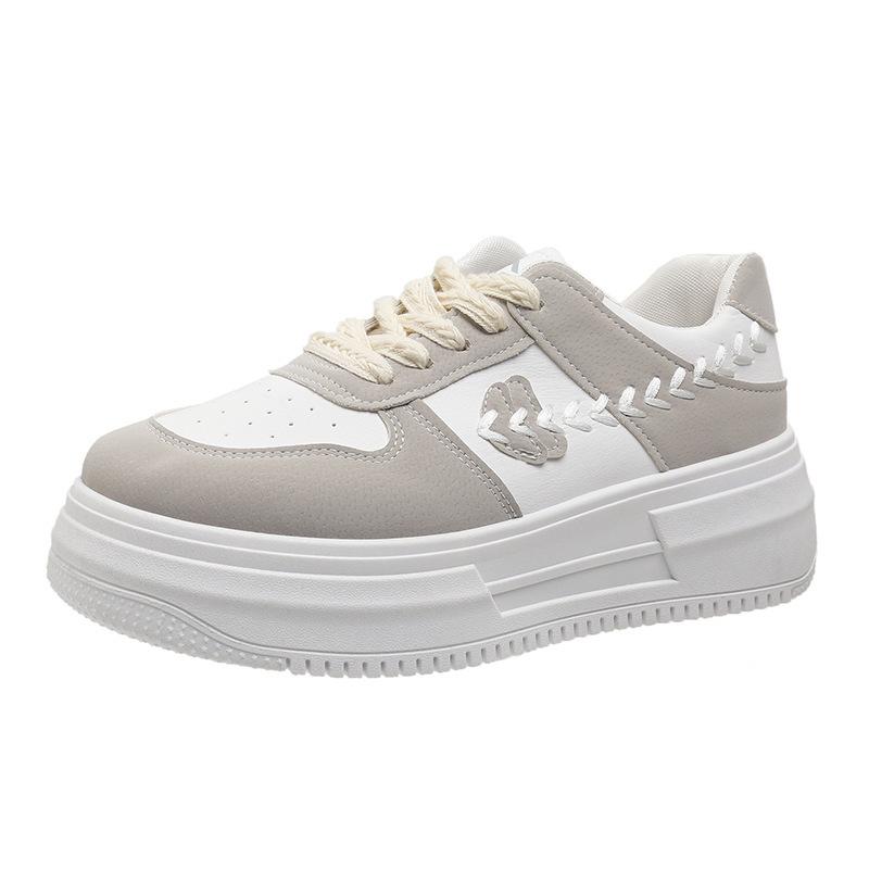 INS Korean Style White Shoes for Women  Spring New Student Easy to Match Sports Board Shoes for Women Street Shooting Internet-Famous Casual Shoes