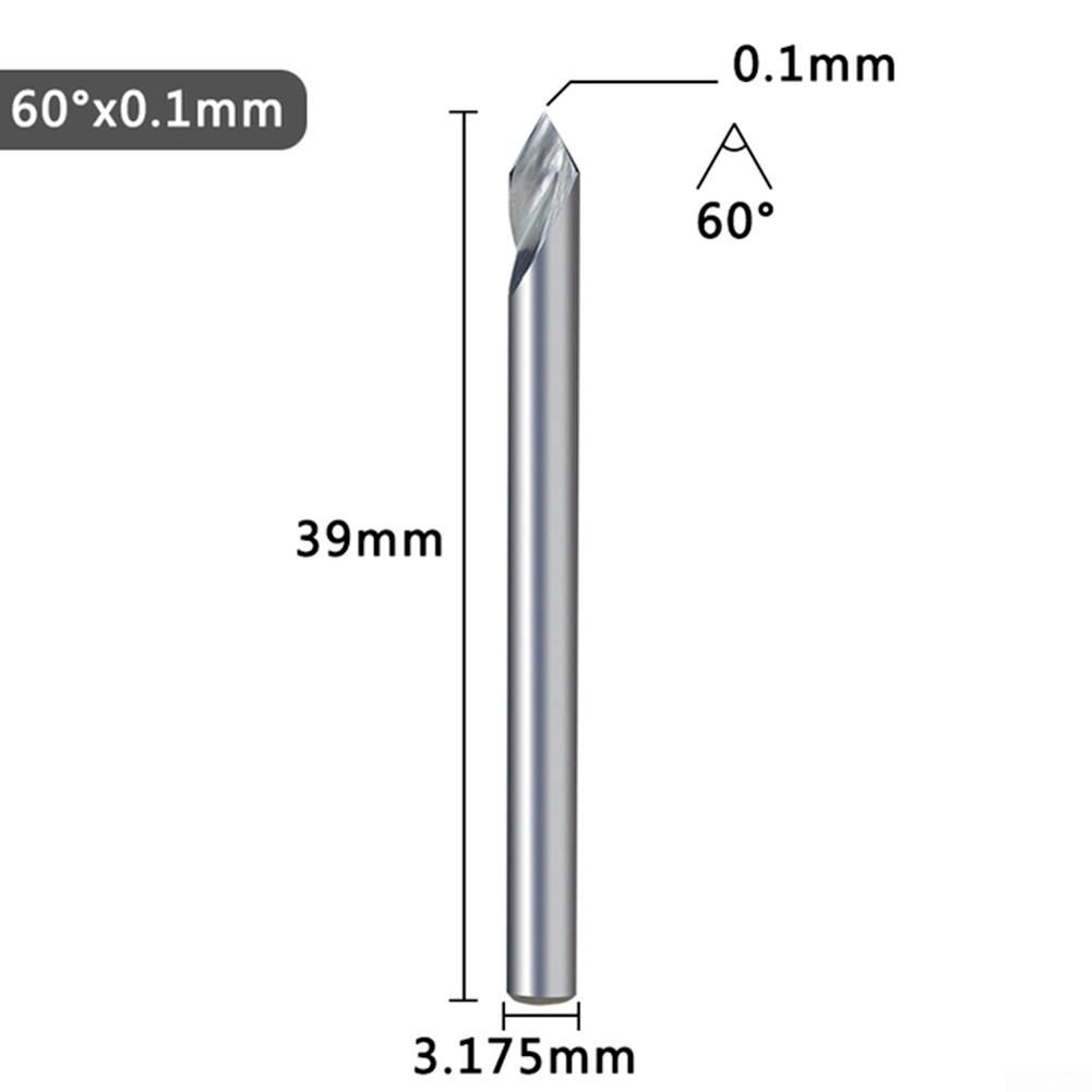 3,175 mm V-förmiger Spitzen-Schaftfräser, 20-60 Grad Spitze, Hartmetall-3D-Gravierbit