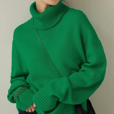 Women's Autumn and Winter Pullover Knitwear Loose High Neck Women's Sweater Casual Women's Top