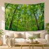Lush Green Forest Tapestry Tall Tree Nature Landscape Wall Hanging Bedroom Living Room Home Decor
