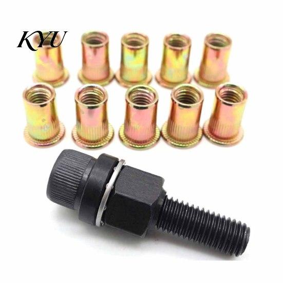 Compact Space Rivet Installer Nut Pliers And Press-in Nuts Kit for Metal Agricultural Equipment Retrofitting, M3 to Precision Mandrel Tool M10/12 Hand