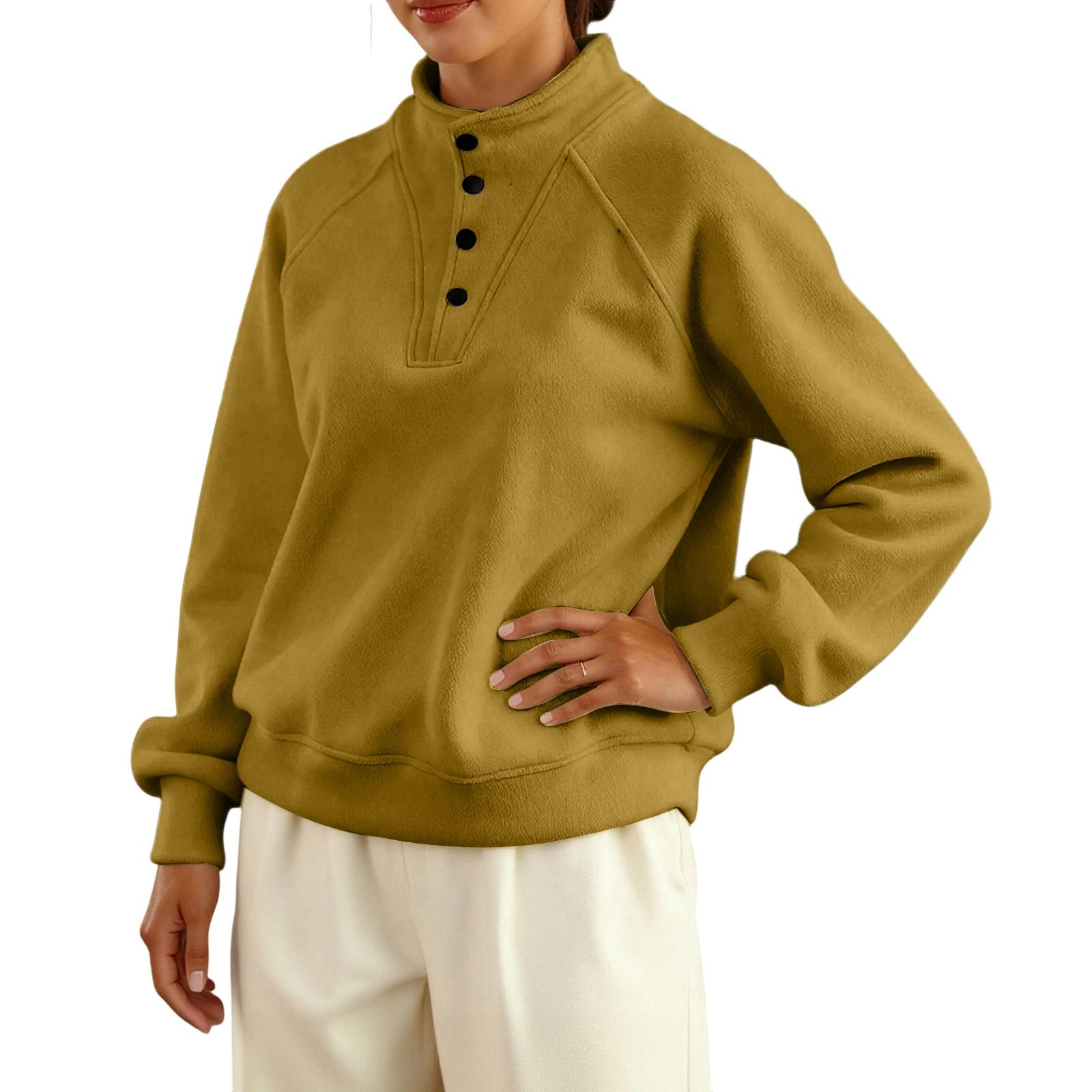 

Женский модный повседневный однотонный топ с длинным рукавом XXXXXL жёлтый