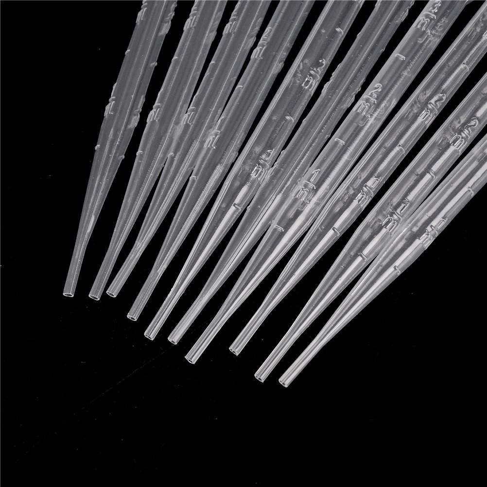 100Pcs 3Ml Transparent Pipettes Disposable Safe Dropper Graduated Pipettes