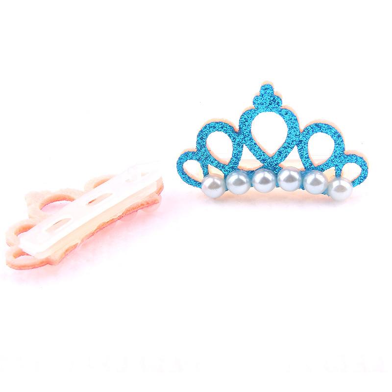 5Pcs Pet Small Dogs Cat Faux Pearl Crown Shape Bows Hair Clips Head Decoration for Pets Hairpins Decor Grooming Accessoires