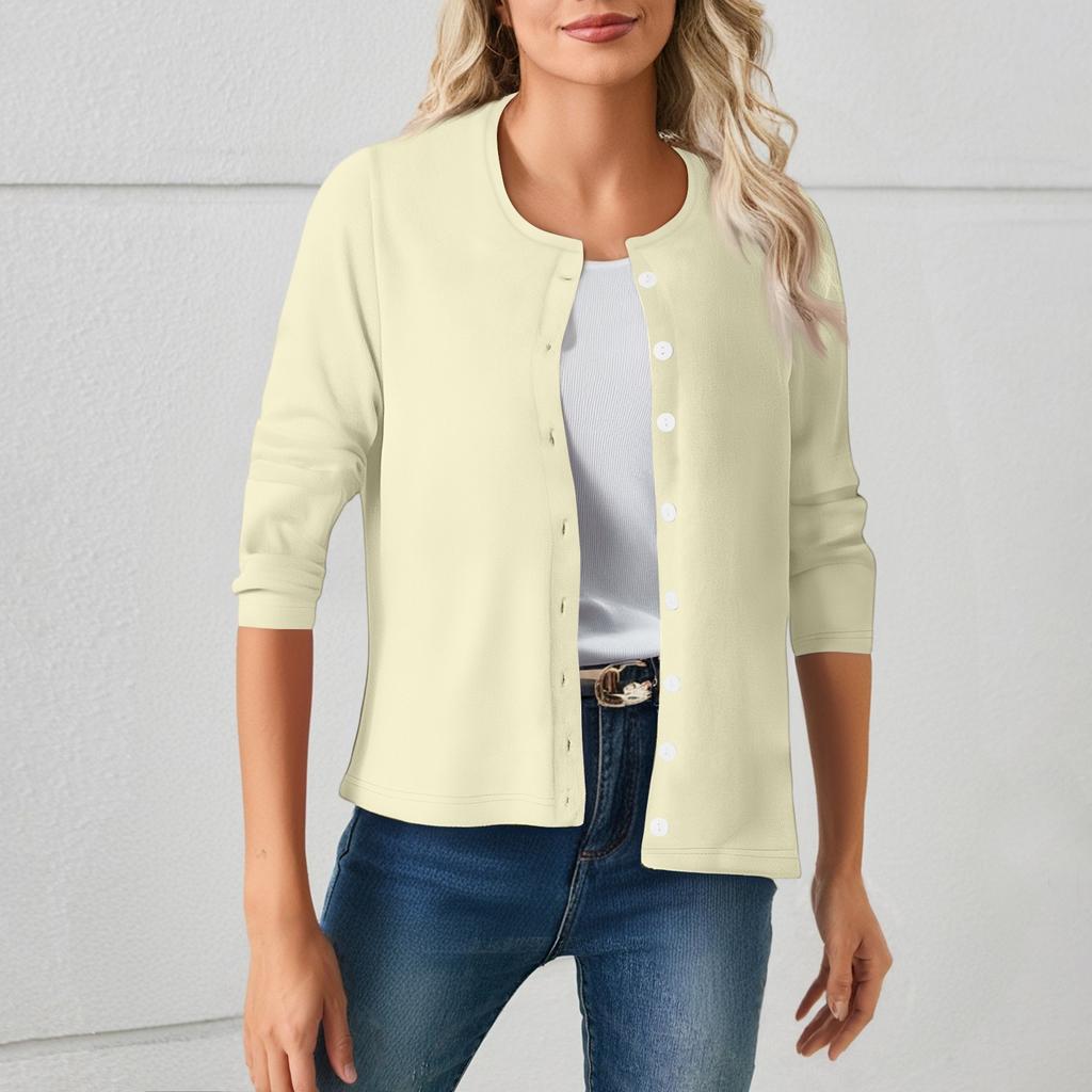 Women's Fashion Casual Comfortable Solid Color Cardigan Jacket