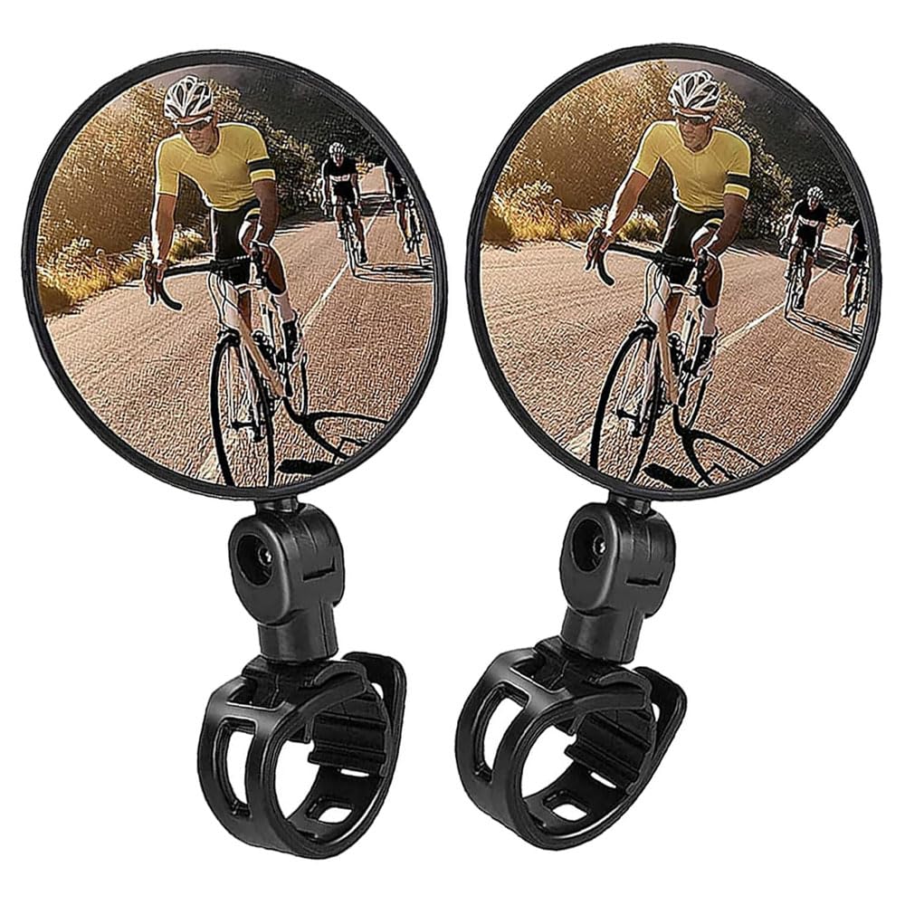 Bicycle rearview mirror, circular 360 degree rotation, convex mirror, wide Bicycle rearview mirror set of 2 чёрный
