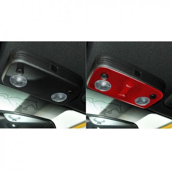 Best Red Carbon Fiber Reading Lamp Light Trim Cover Frame For Ford Mustang