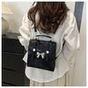 Butterfly Knot Faux Leather Mini Backpack for Women Trendy Small Shoulder Crossbody Purse CLE