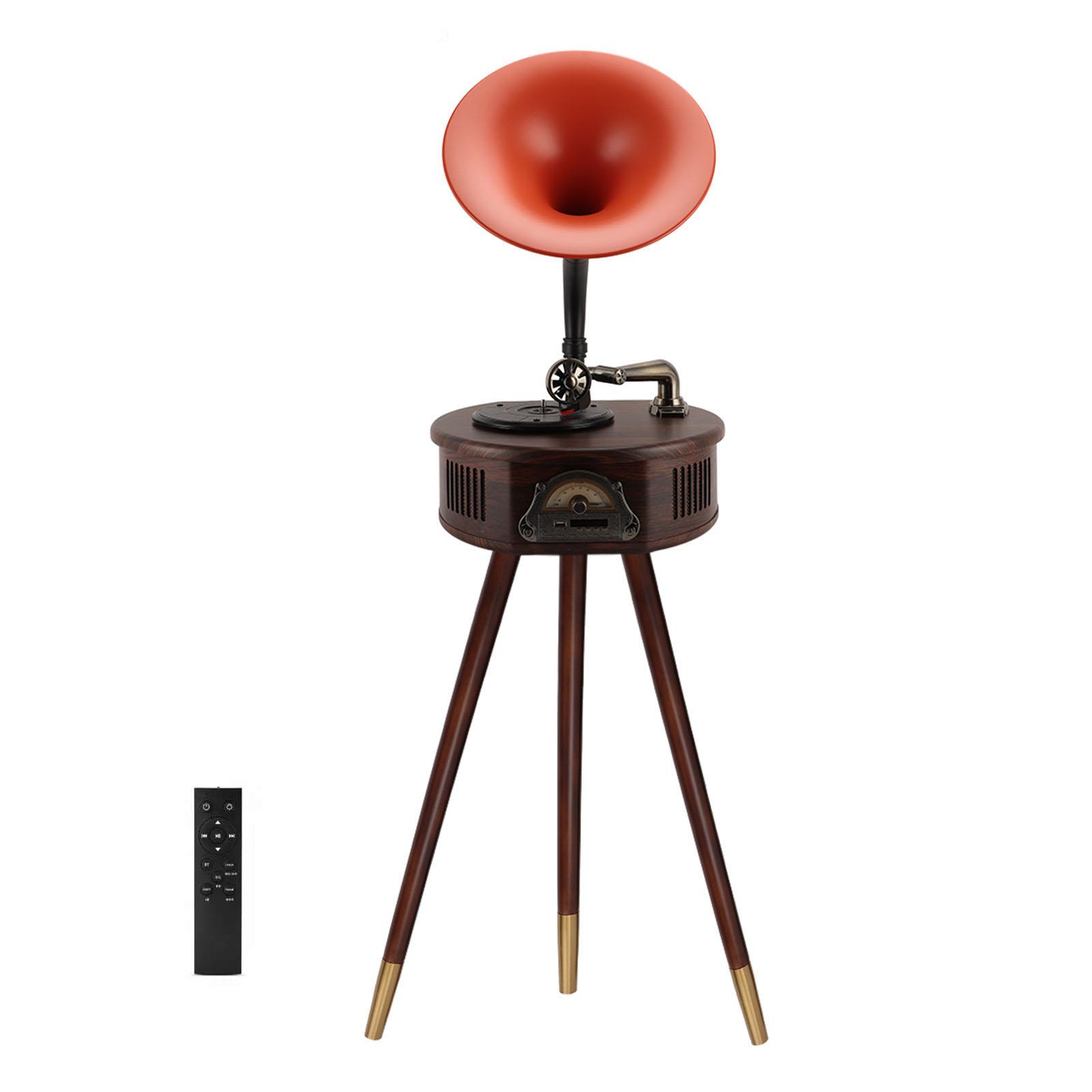 

Винтажный граммофонный проигрыватель пластинок 3 скорости Bluetooth 4.2 динамик ретро граммофонная пластинка US Plug коричневый