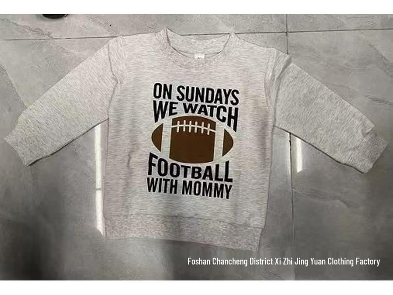 Children's Long Sleeve Rugby Letter Print Pullover Sweatshirt