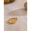 Yhpup Size 678 Fashion Chic Cubic Zirconia Thin Ring Gift Trending 316 Stainless Steel Korean Finger Jewelry Women PVD Plated