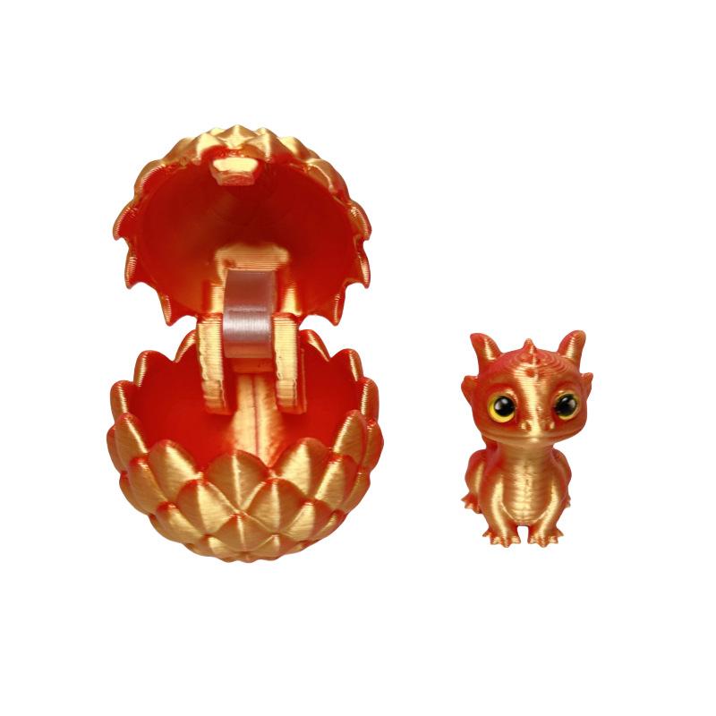New 3D Printing Flip Cover Cute Little Dragon+Dragon Egg Set Simulation Dragon Egg Toy Model Desktop Ornament Kids Birthday Gift