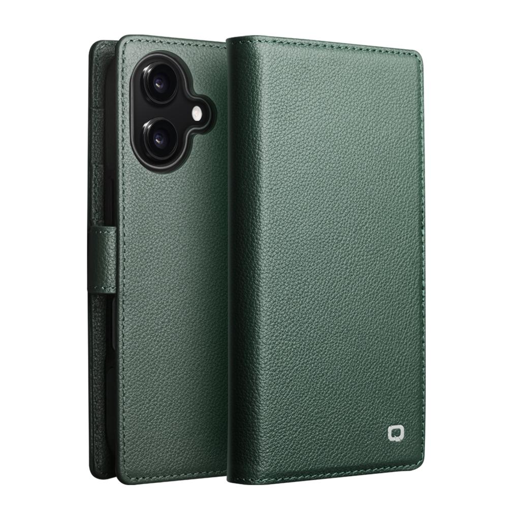 QIALINO For iPhone 17 Case Compatible with MagSafe Detachable Genuine Cow Leather Wallet Phone Cover