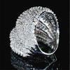 Luxury Multilayer Full Crystal Zircon Ring For Women Girl Engagement Party Wedding Rings  Women Jewelry Accessories Gift