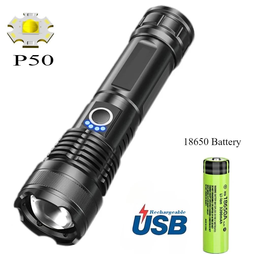 USB Rechargeable Flashlights 1500 High Lumens Super Bright Led Flashlight with 5 Modes Waterproof Powerful for Camping Walking