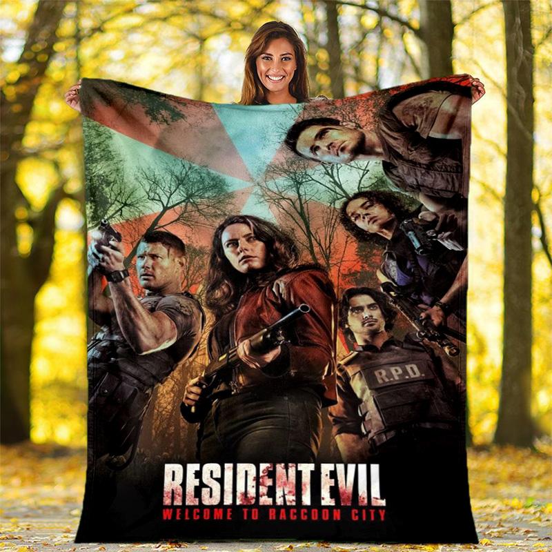 The Sci-fi Game Resident Evil Features the Umbrella Corporation Blanket a Soft Home Furnishing Nap Decoration a Warm Sherpa Blanket for All Seasons U1