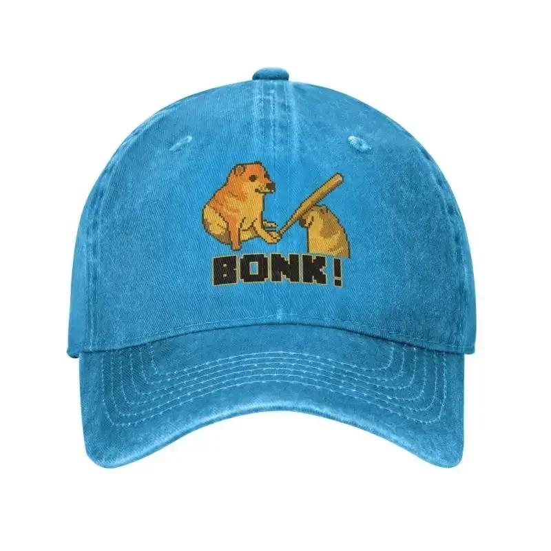 Fashion Unisex Cotton Cheems Bonk Meme Pixel Art Baseball Cap Adult Shiba Inu Dog Adjustable Dad Hat Women Men Hip Hop