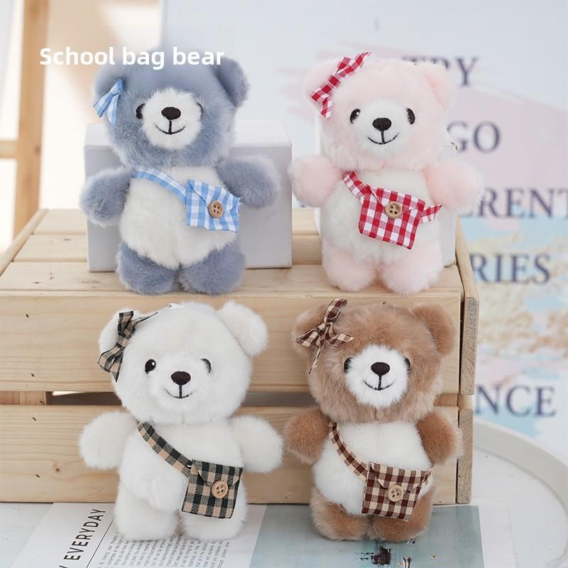 Cute Plush Bear Keychain With Soft Fur For Car And Bag Decor