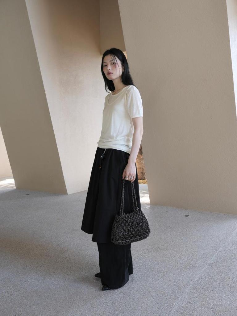 MMC Women's Spring-Summer 2026 Wool Korean Style Short Sleeve T-shirt & Inner Vest Set