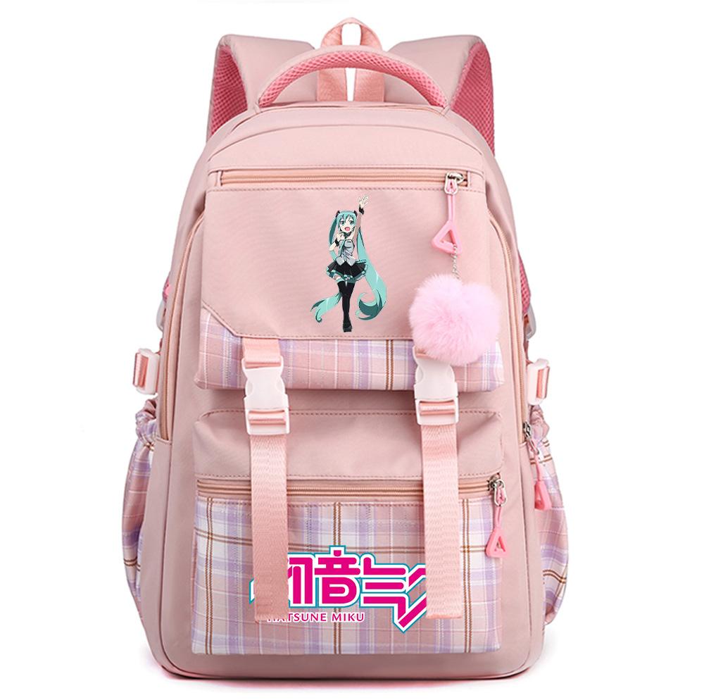 Cartoon Anime Hatsune Miku Printed Large Capacity Backpack for Teenger Student Bookbag Girl Boy Schoolbag Bookbag Women Waterproof Travel Bag