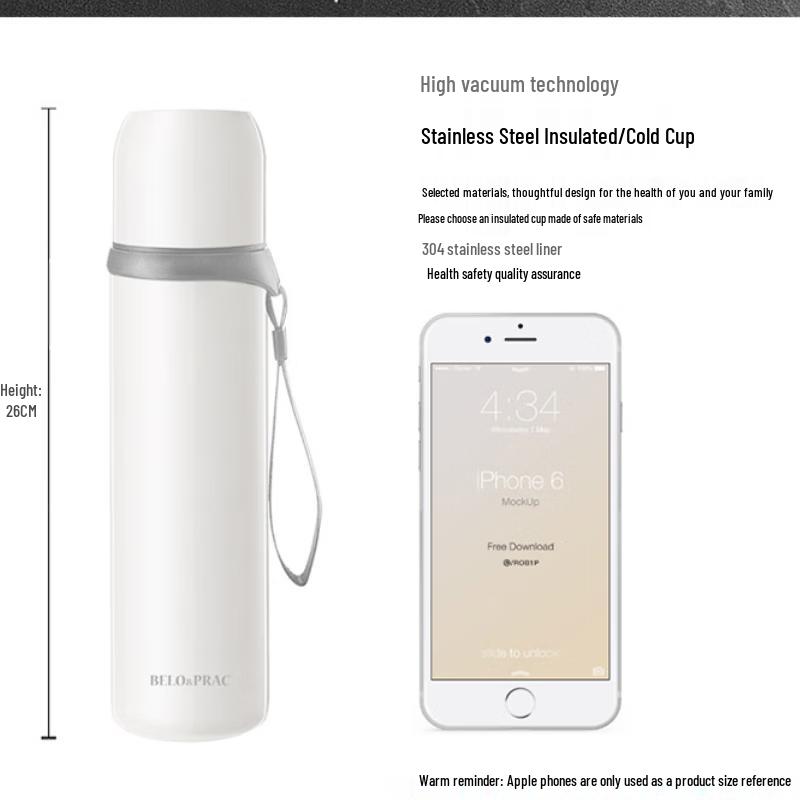 Beloko BK016 Dubbelväggig Vakuumisolerad Termos i Rostfritt Stål