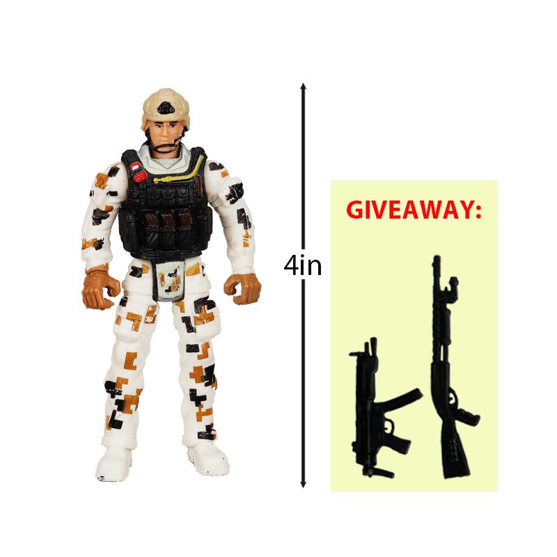 10cm Warrior Elite Force Army Police Military Snow Navy Soldier Action Figure Toy Terrorist SWAT Team Figuras for Children Gift