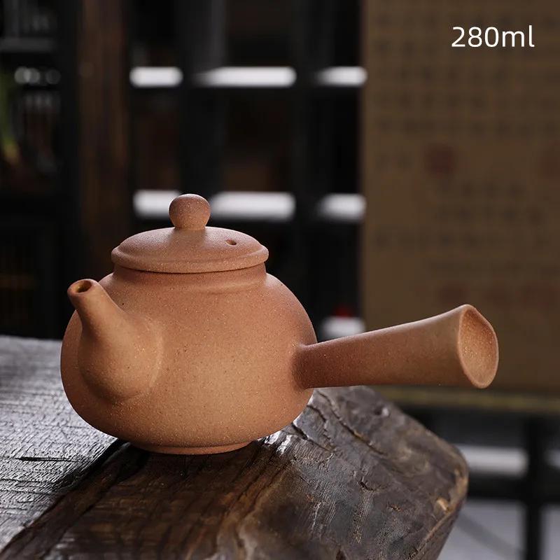 High Temperature Resistant Rough Pottery Boiled Teapot Kettle Tea Ceremony Kung Fu Teapot Retro Handmade Teapot Tea Fire Stoves