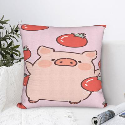 L-Lulu Prase Polštářový povlak Kawaii povlak na polštář do kanceláře, auta, domácí dekorace Potisk povlaku na polštář Dárek