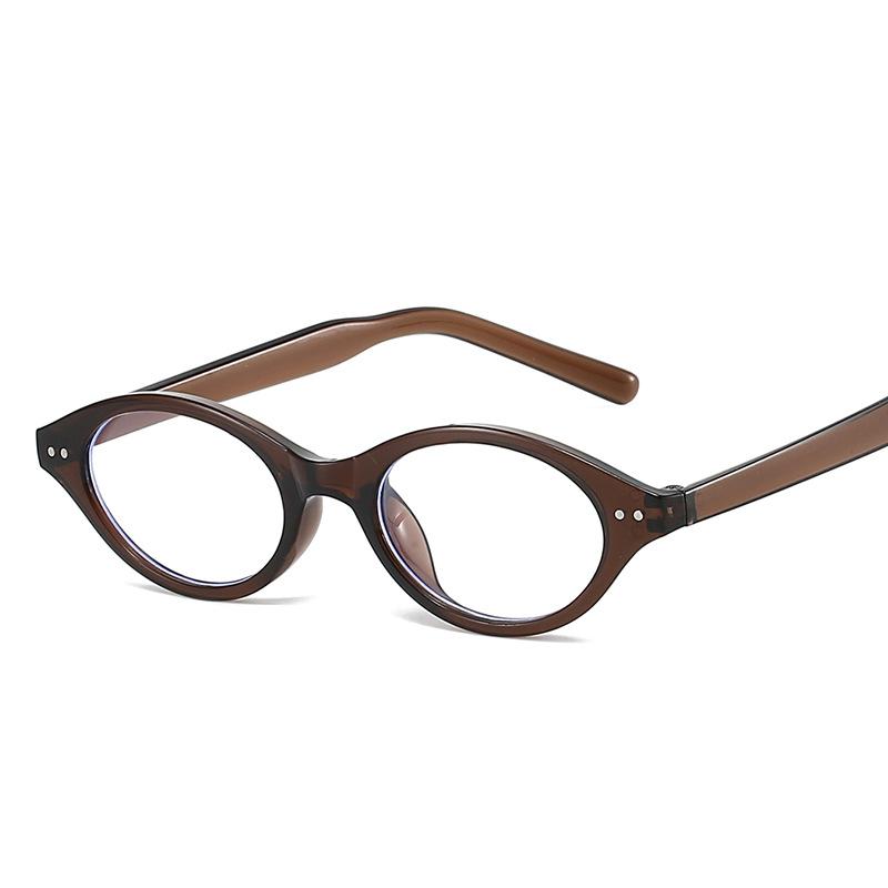 Oval Shape Woman Glasses Frames Rivets Decoration Blue Light Blocking Men Eyewear European American Style Eyeglass Frame Women