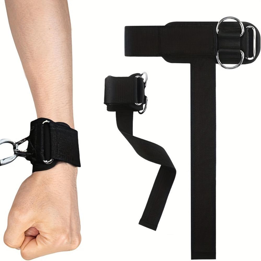1pair Portable Non-Slip Weight Lifting Straps Heavy Duty Enhanced Grip Wrist Support Straps D Ring Training Straps Workout
